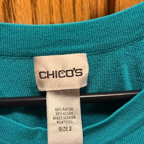 Chico's Blue Sleeveless Tank Top - Picture 3 of 3